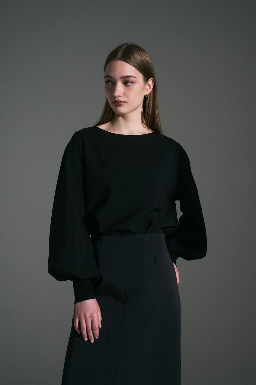 バックチュール シアーブラウス (ブラック) Sheer Tulle Blouse (Black) / 26AW *