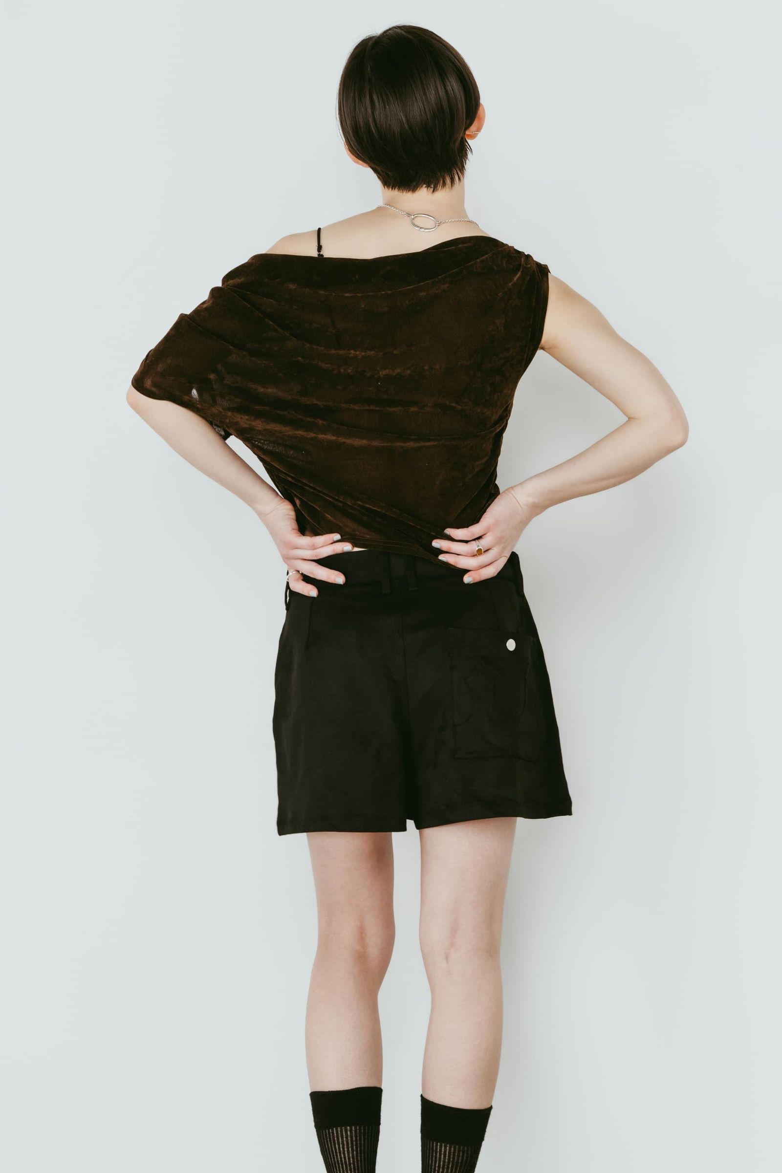 レイヤード スエードスコート (ブラック) layered suede skort (Black) /  26SS