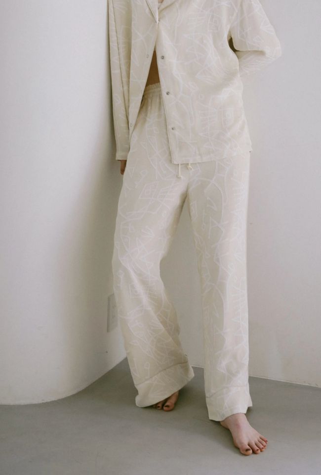 Noah jacquard pants / ジャガードパンツ (アイボリー)