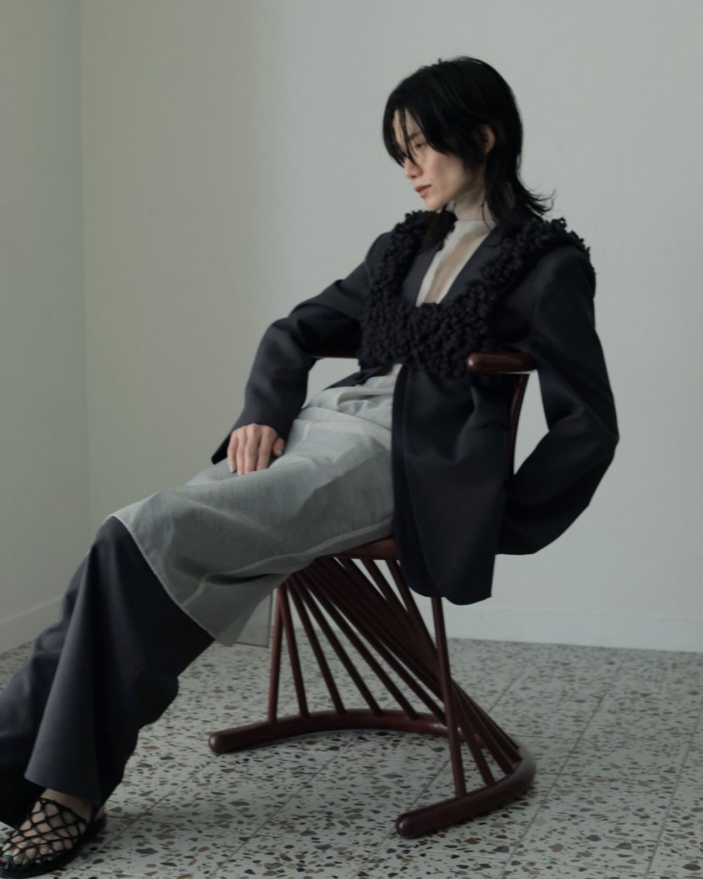 【25AW】Loop Knit Vest / ループニットベスト (ブラウン)