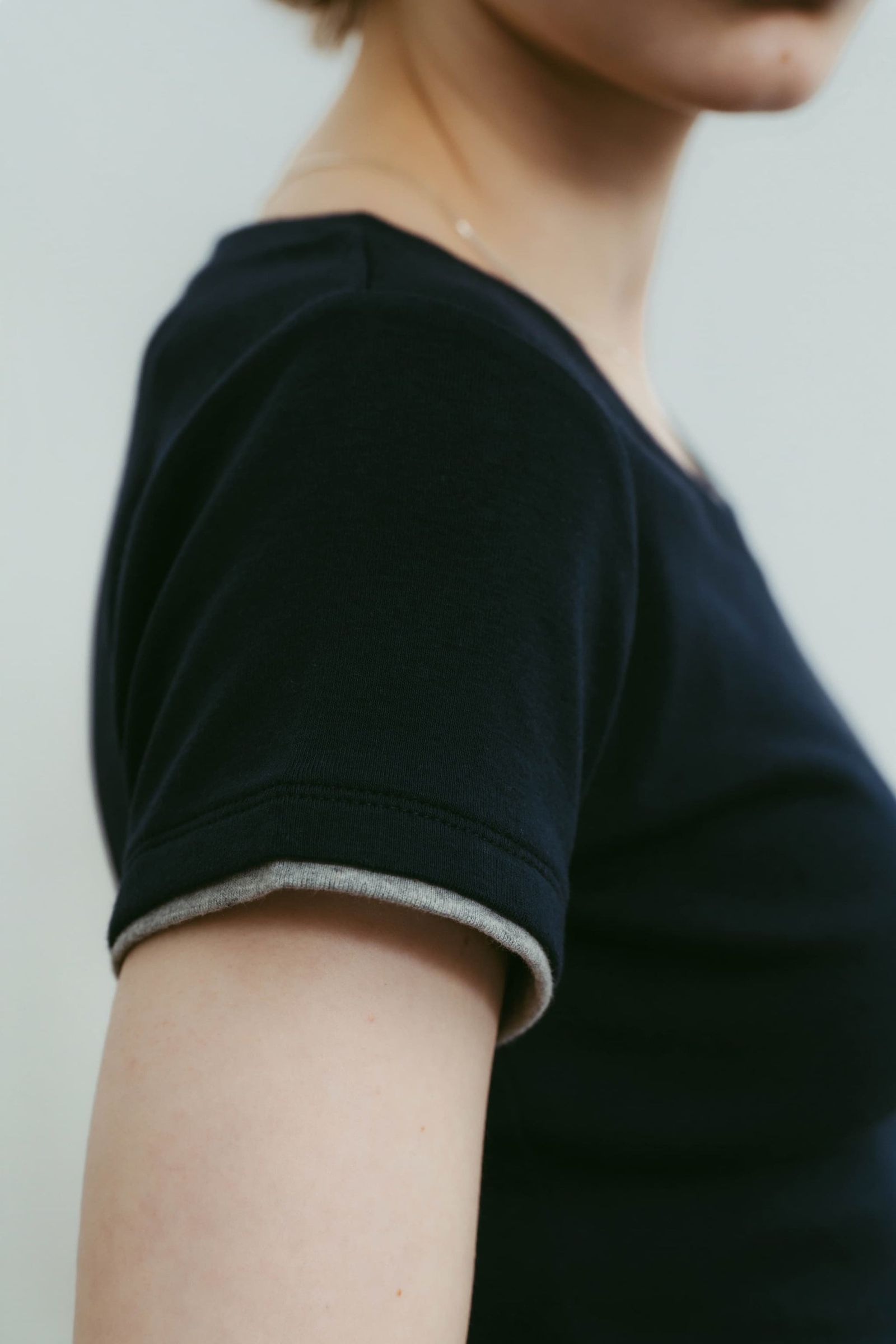 レイヤード クルーネックTシャツ (ネイビー) layered crewneck tee (Navy) /  26SS