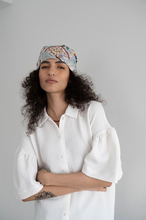 ふくれジャカードギャザースリーブブラウス (ホワイト)  Puffy Jacquard Blouse (White) /  26SS