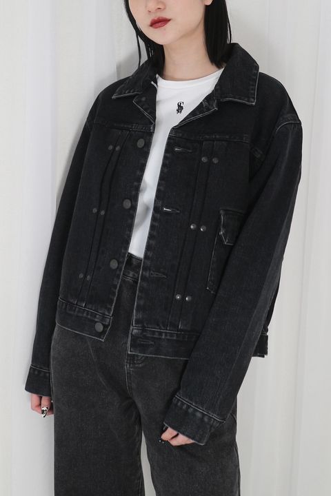 NEW CLASSIC JEAN JACKET / ニュークラシックデニムジャケット / レディース (ブラック)