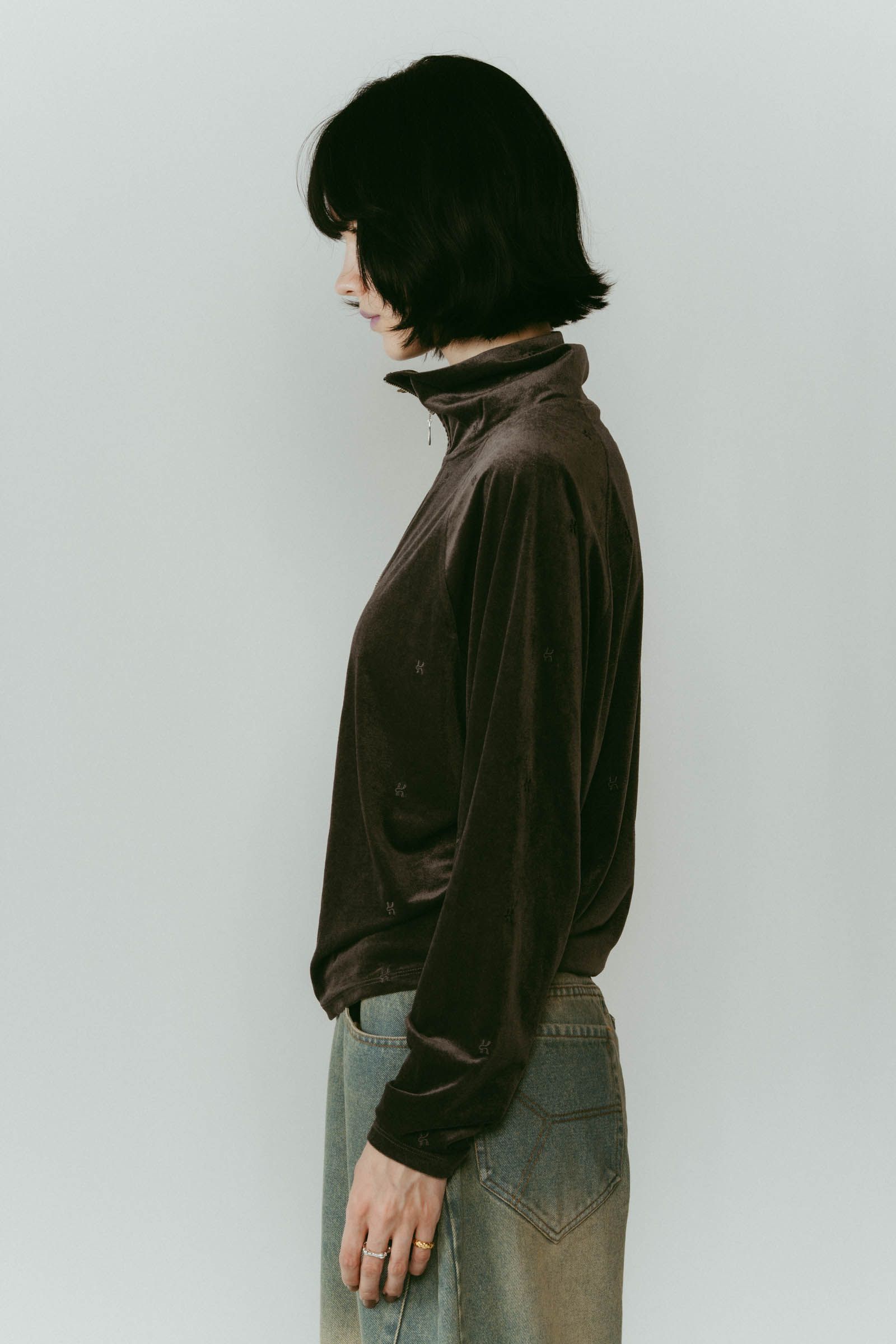 velours track jacket / ベロアトラックジャケット (グレー) / 25AW