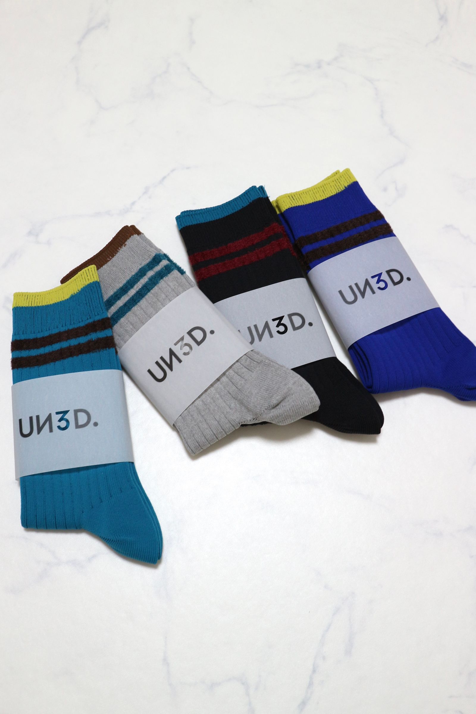 ASYMME BORDER LINE SOCKS / アシメボーダーラインソックス (ブルー)