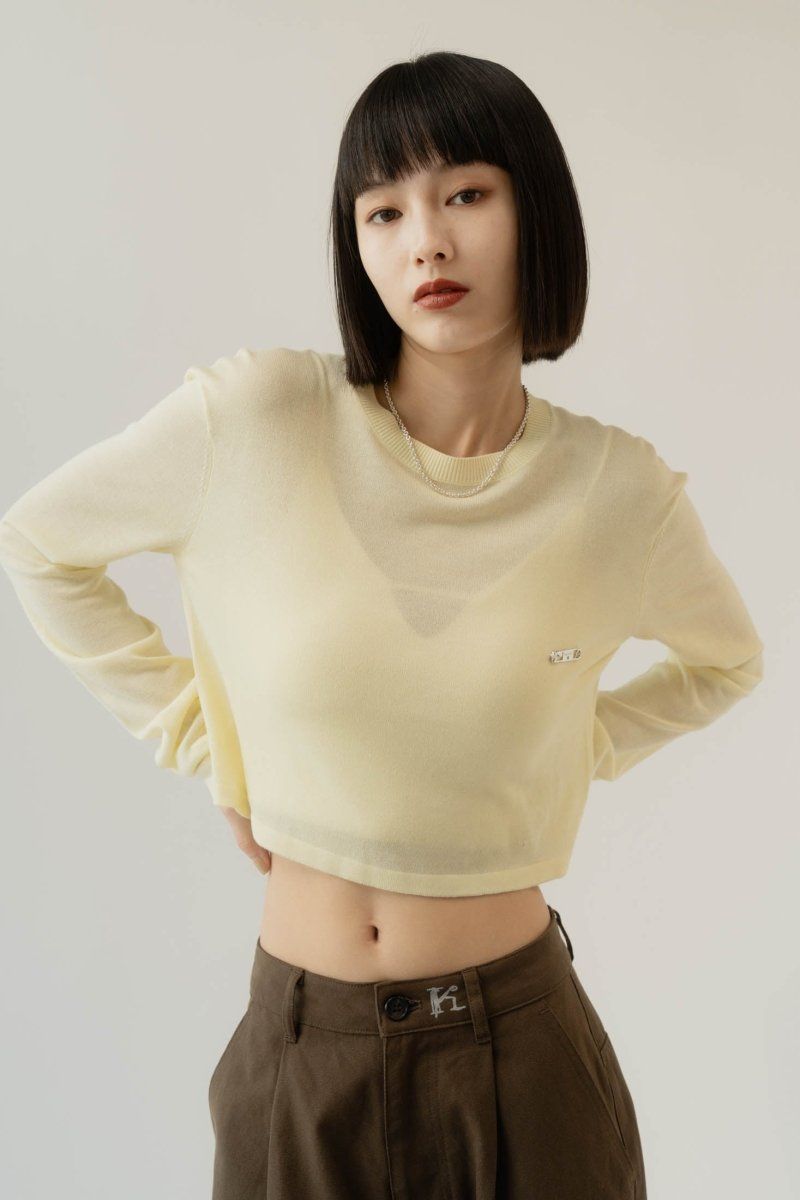 Knuth Marf - cropped sheer knit / クロップドシアーニット