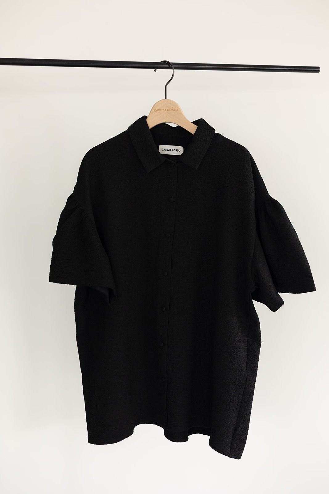 ふくれジャカードギャザースリーブブラウス (ブラック)  Puffy Jacquard Blouse (Black) /  26SS