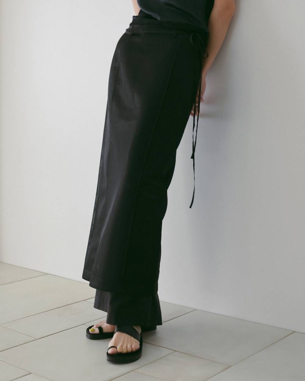 シアータックパンツ (ブラック) Sheer Tuck Pants (Black) / 26SS