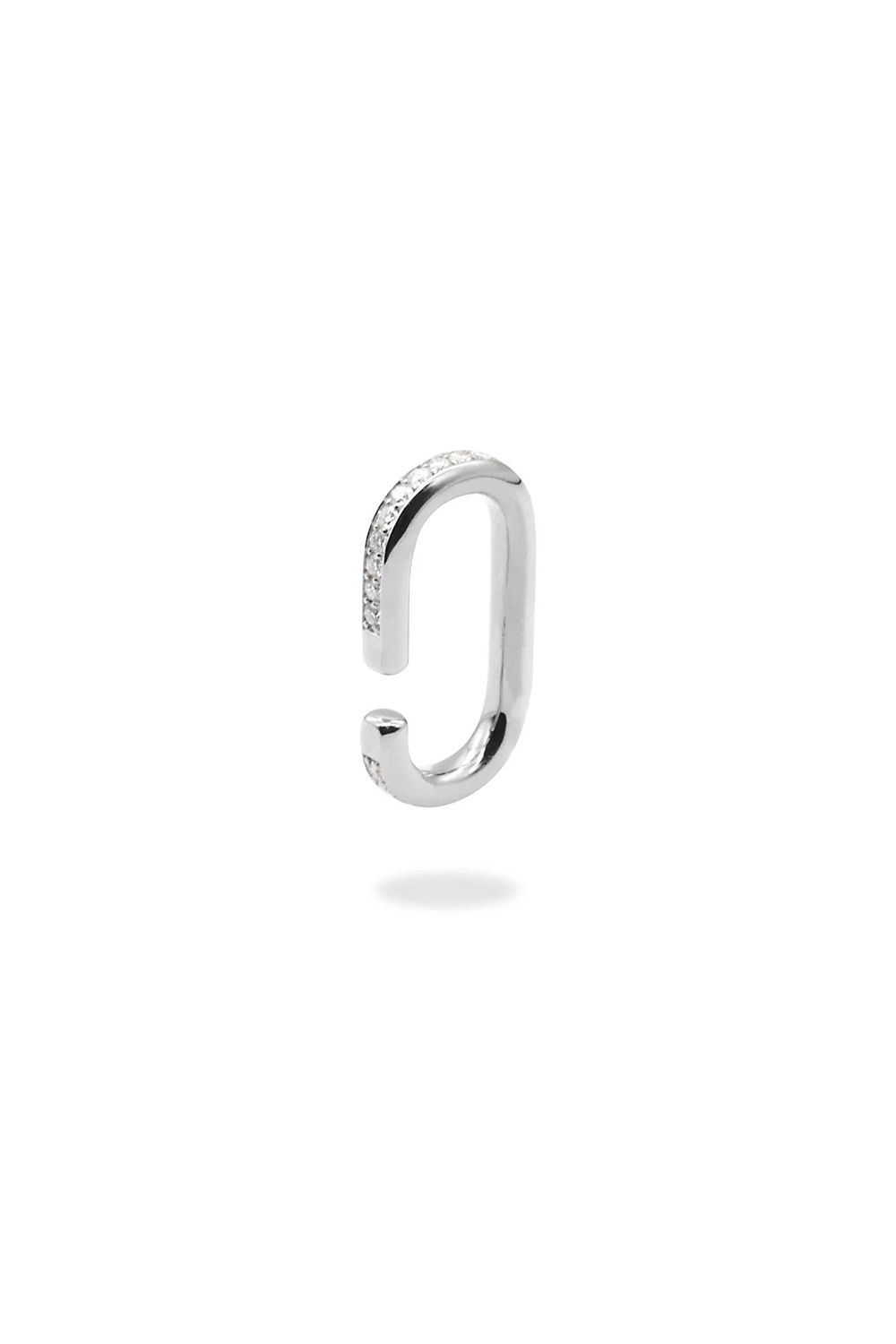 ROUNDED RECTANGLE MOISSANITE EAR-CUFF / ラウンド レクタングル モアサナイト イヤーカフ  STERLING SILVER 925 (シルバー)
