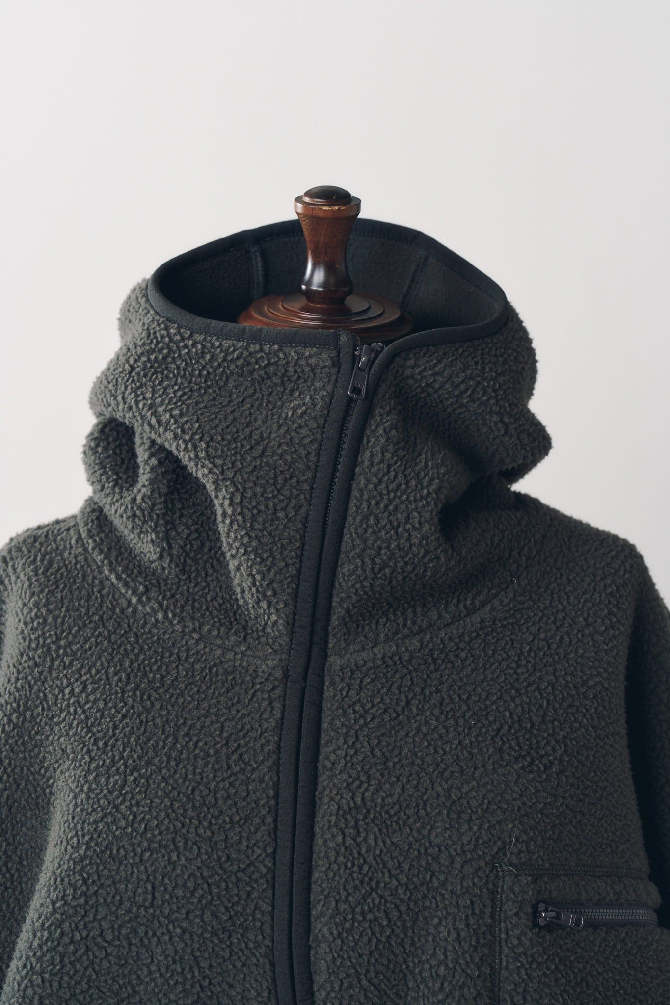 カーブジップ ボアフーディ (グレー) curved zip boa hoodie(unisex) (Gray) / 26AW