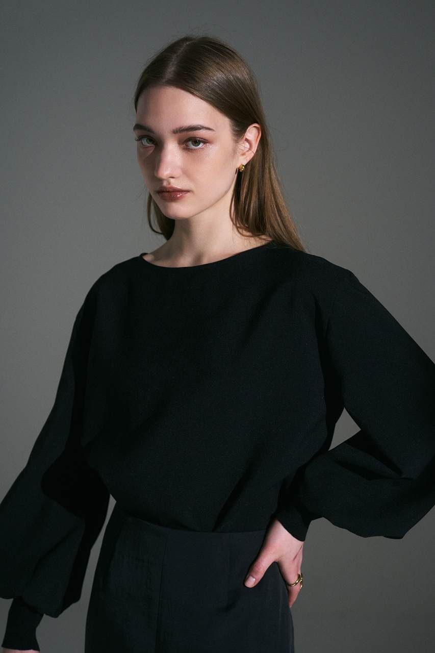 バックチュール シアーブラウス (ブラック) Sheer Tulle Blouse (Black) / 26AW *