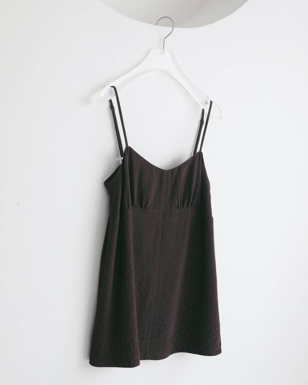 ドットジャガード キャミソールトップス (ブラウン) Dotjacquard Camisole Tops (Brown) / 27SS