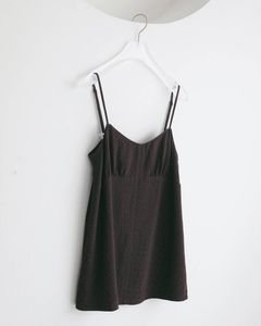 ドットジャガード キャミソールトップス (ブラウン) Dotjacquard Camisole Tops (Brown) / 27SS
