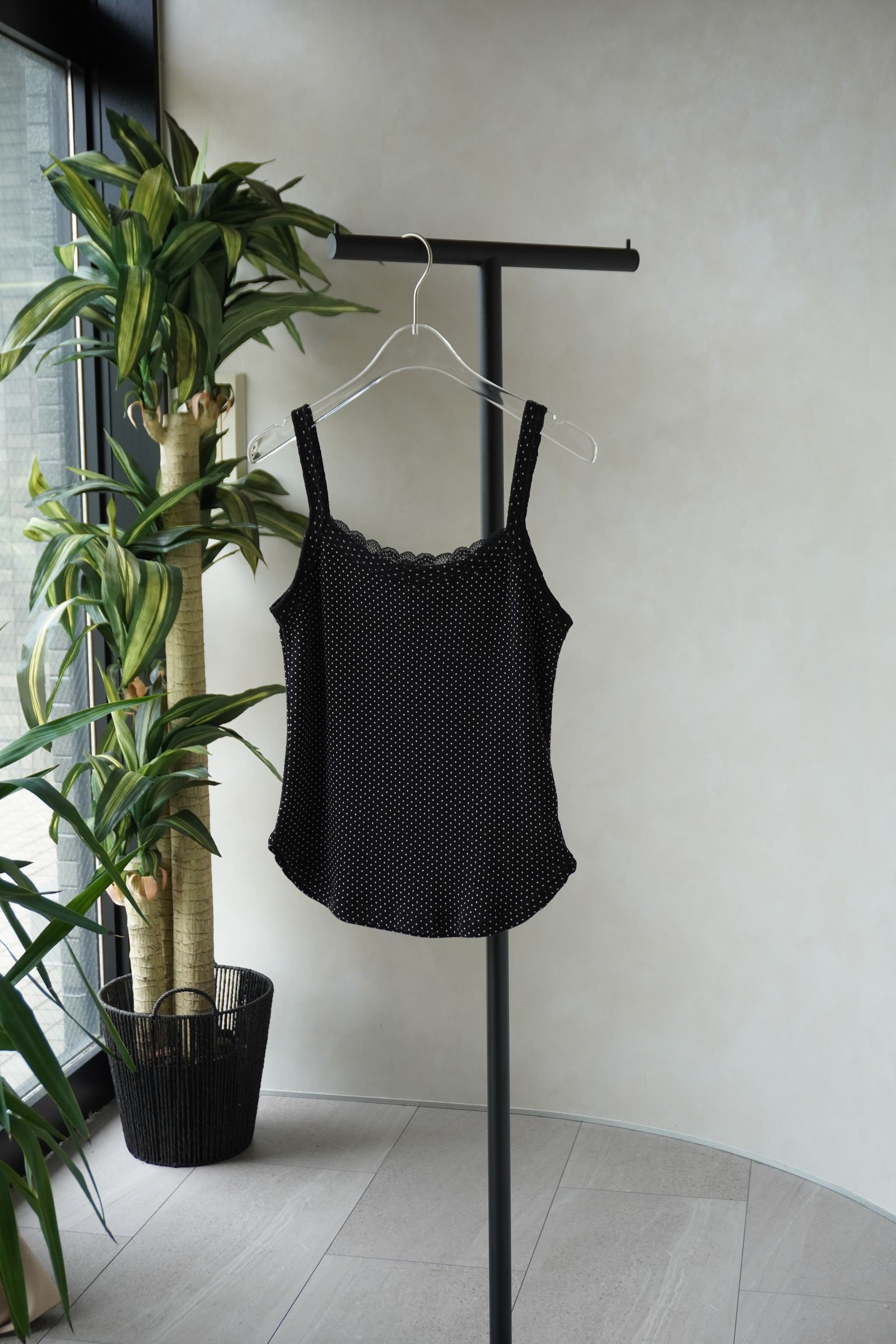 レースディテール キャミソール (ドット) lace detail camisole (Dot) /  26SS