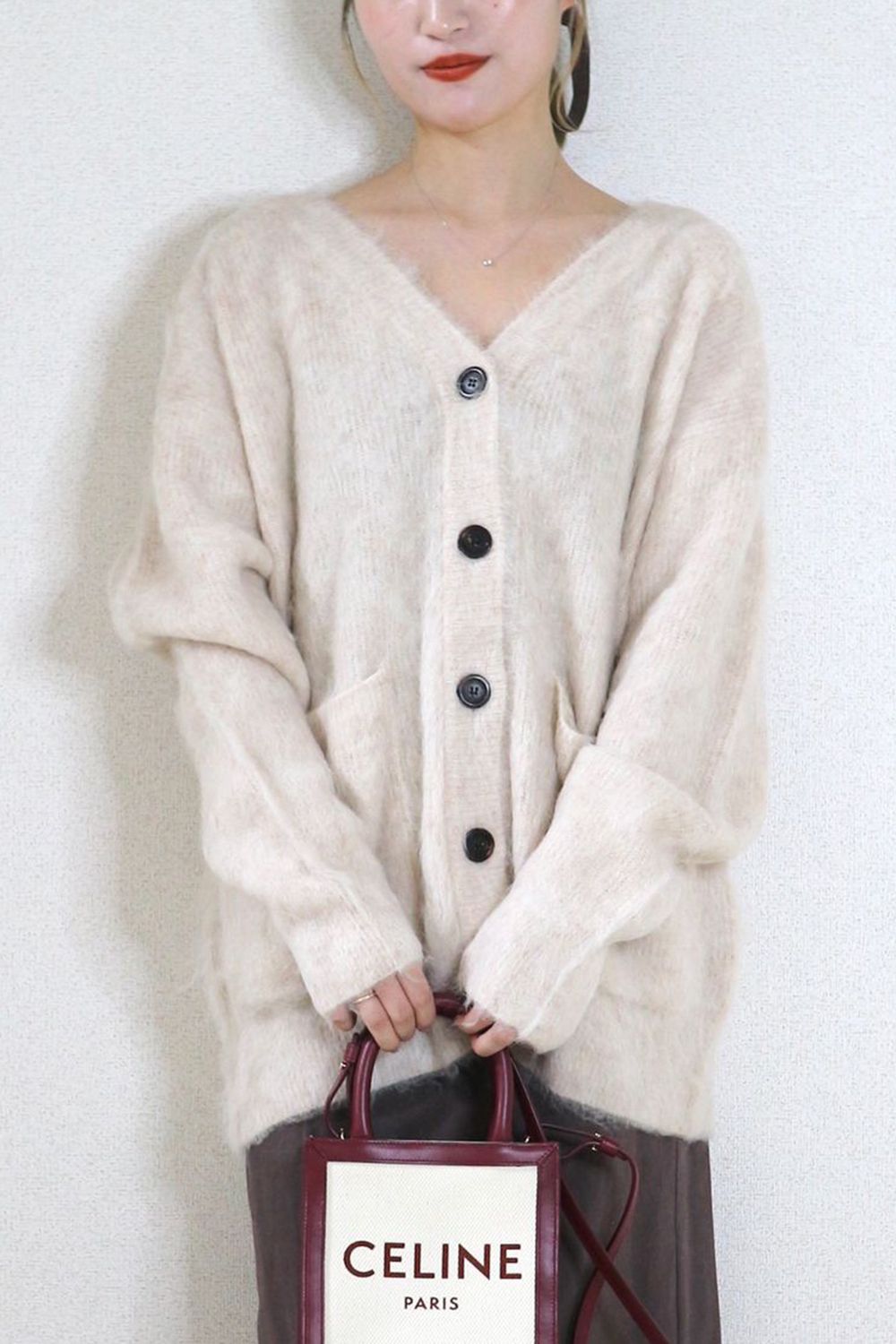 CASA FLINE - ALPACA WOOL STRAIGHT CARDIGAN / アルパカウール 