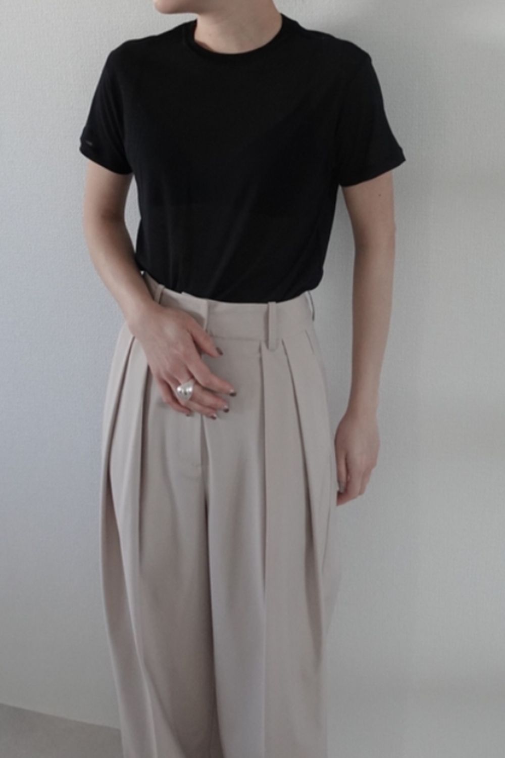 Sheer Slub T-shirts / シアースラブTシャツ (ブラック)