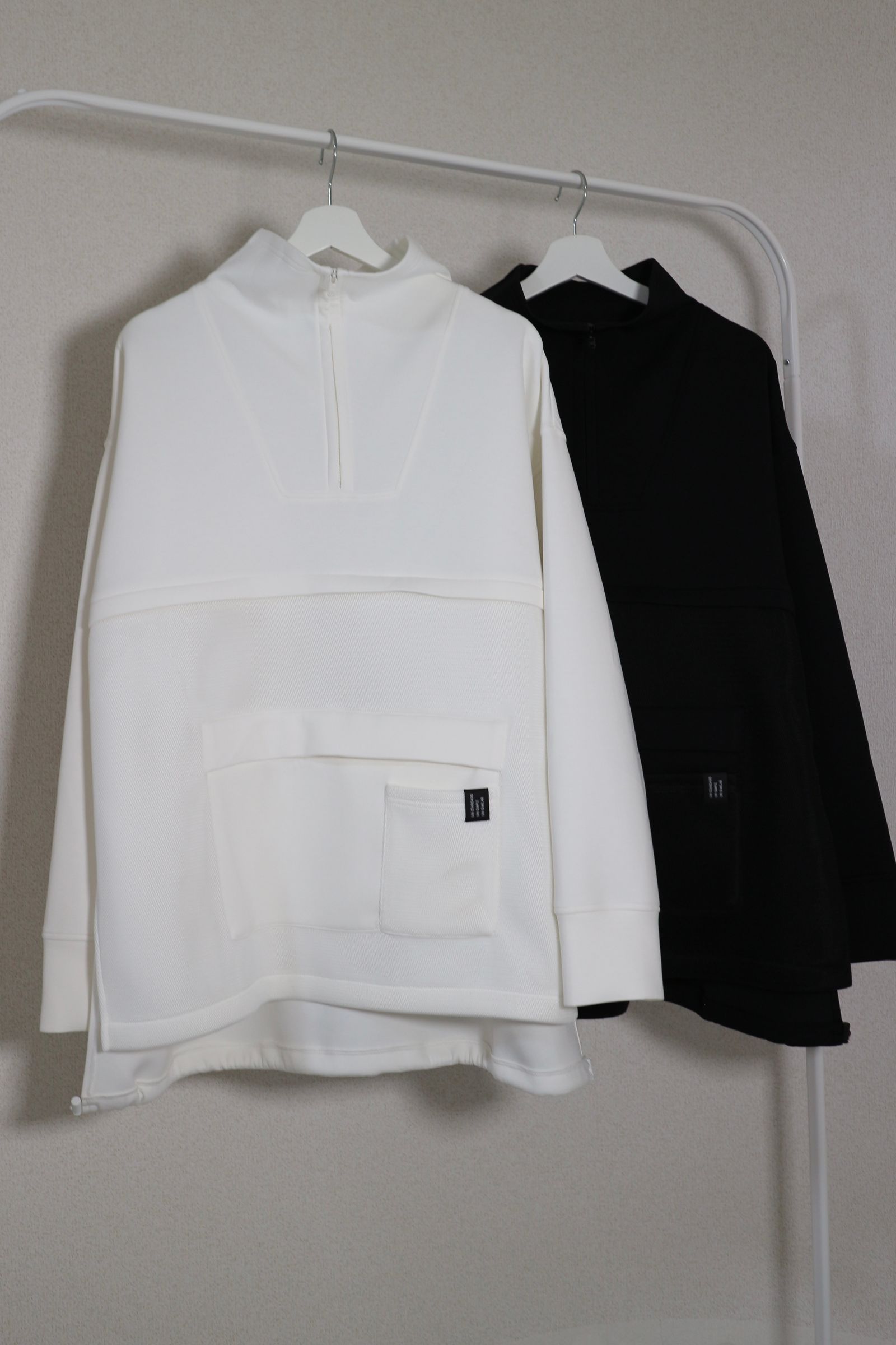 HALF ZIP MESH SWEAT  / ハーフメッシュスウェット (ホワイト) / ドロストデザイン