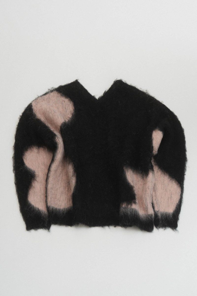 Uneck knit pullover (unisex) / Uネックニットプルオーバー (ピンクブラック)