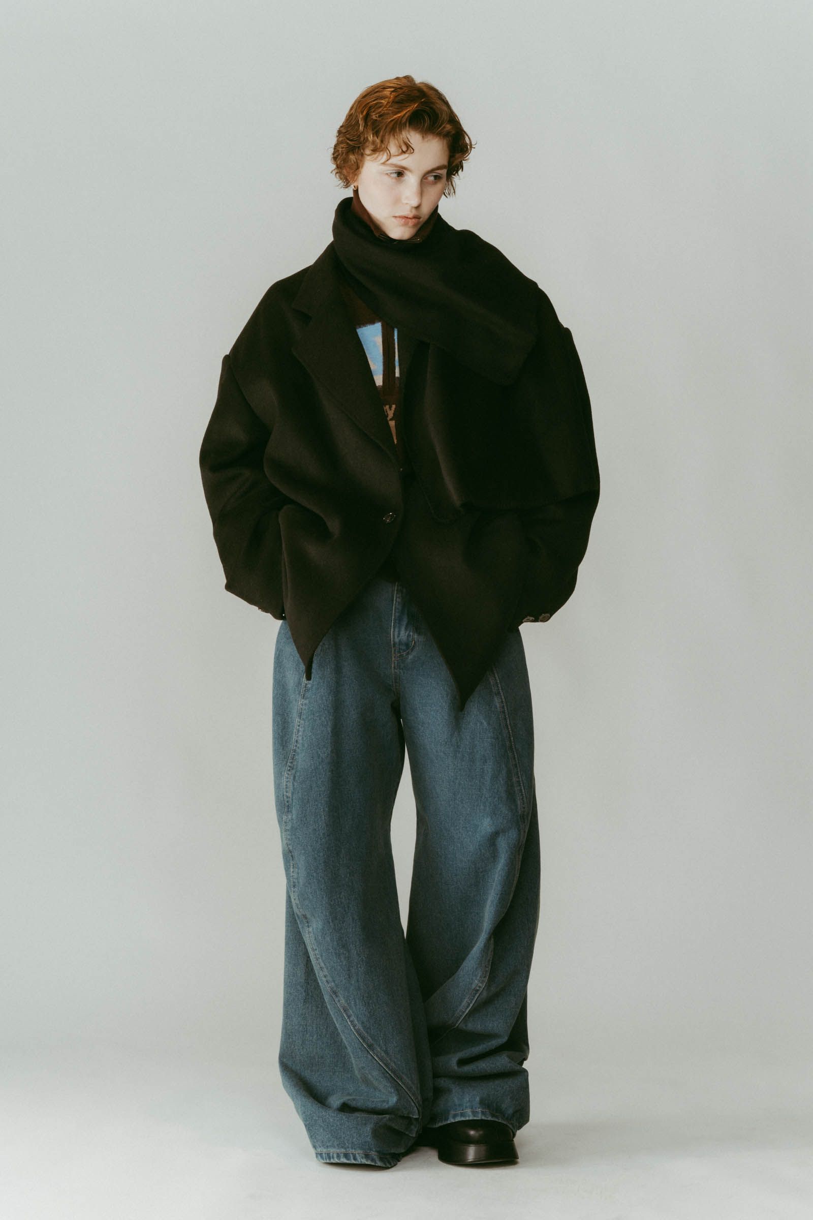 muffler overlay jacket(unisex) / マフラー オーバージャケット (ブラック) / 25AW