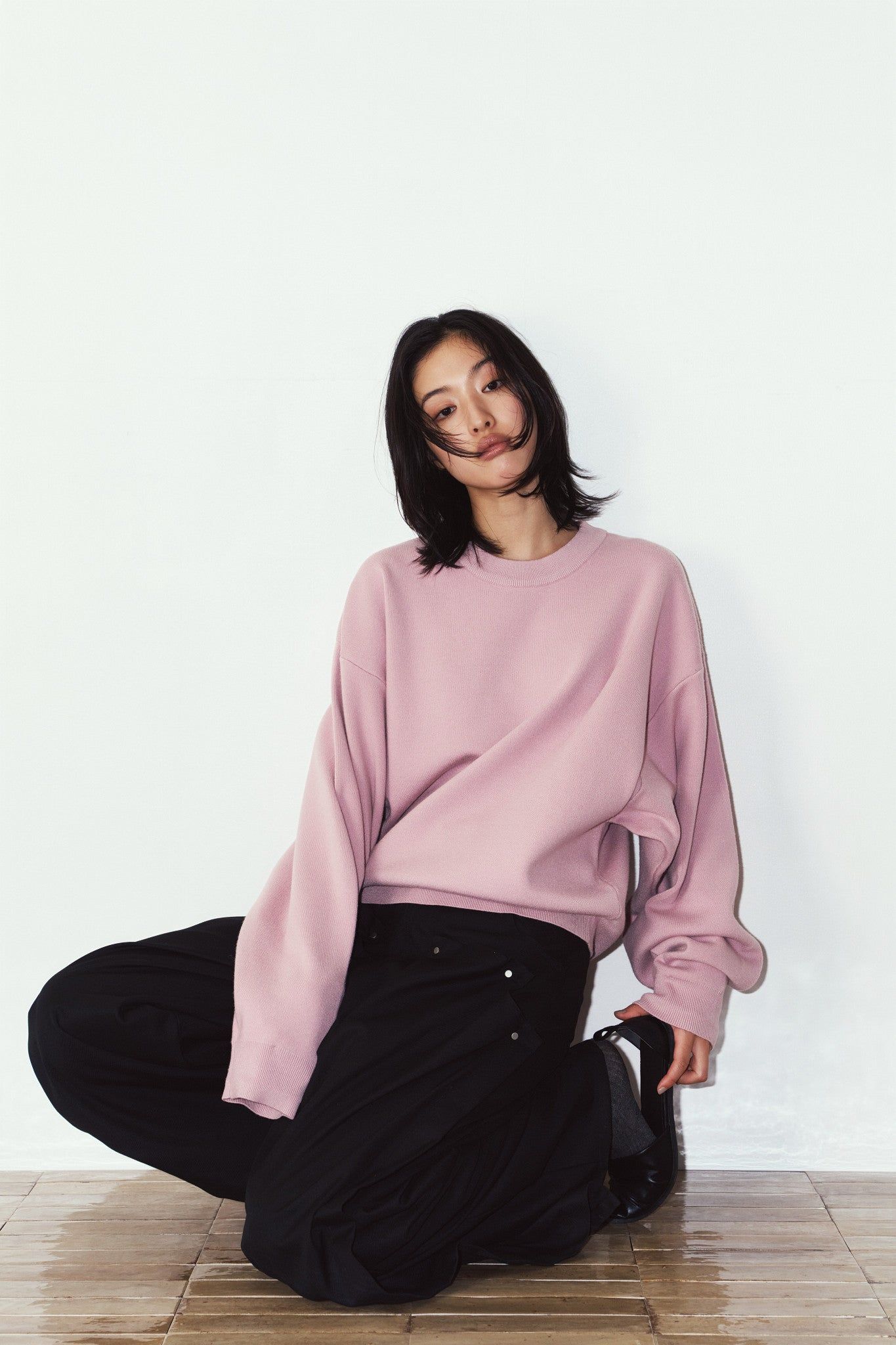 【UNISEXサイズ】2ウェイ ノームコア ニット (ピンク) 2way cuffs normcore knit(unisex) (Pink) / 26AW