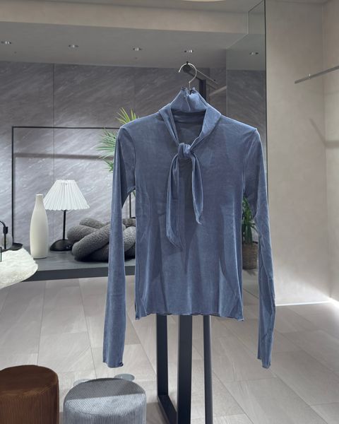 【25AW】Velour Tie Tops / ベロアタイトップス (ブルー)