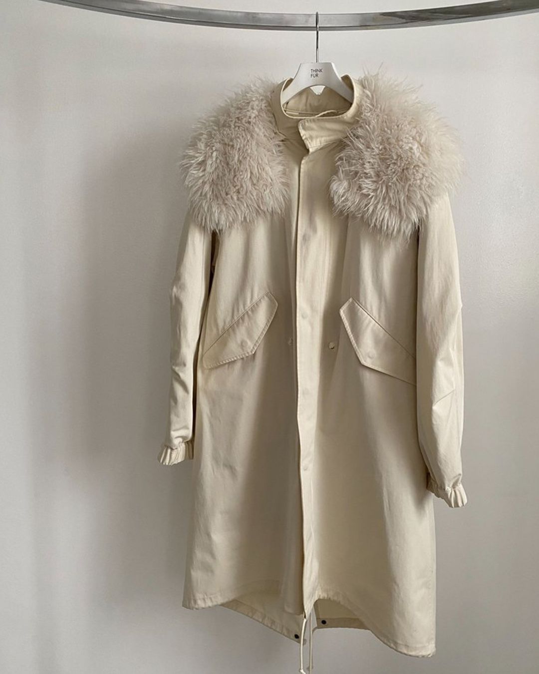 【先行予約】【25TH-20】モッズコート (ホワイト) M-65 Mods Coat (White) /  エコファー  /  フェイクファー 【受注期間6/14 23:59まで】