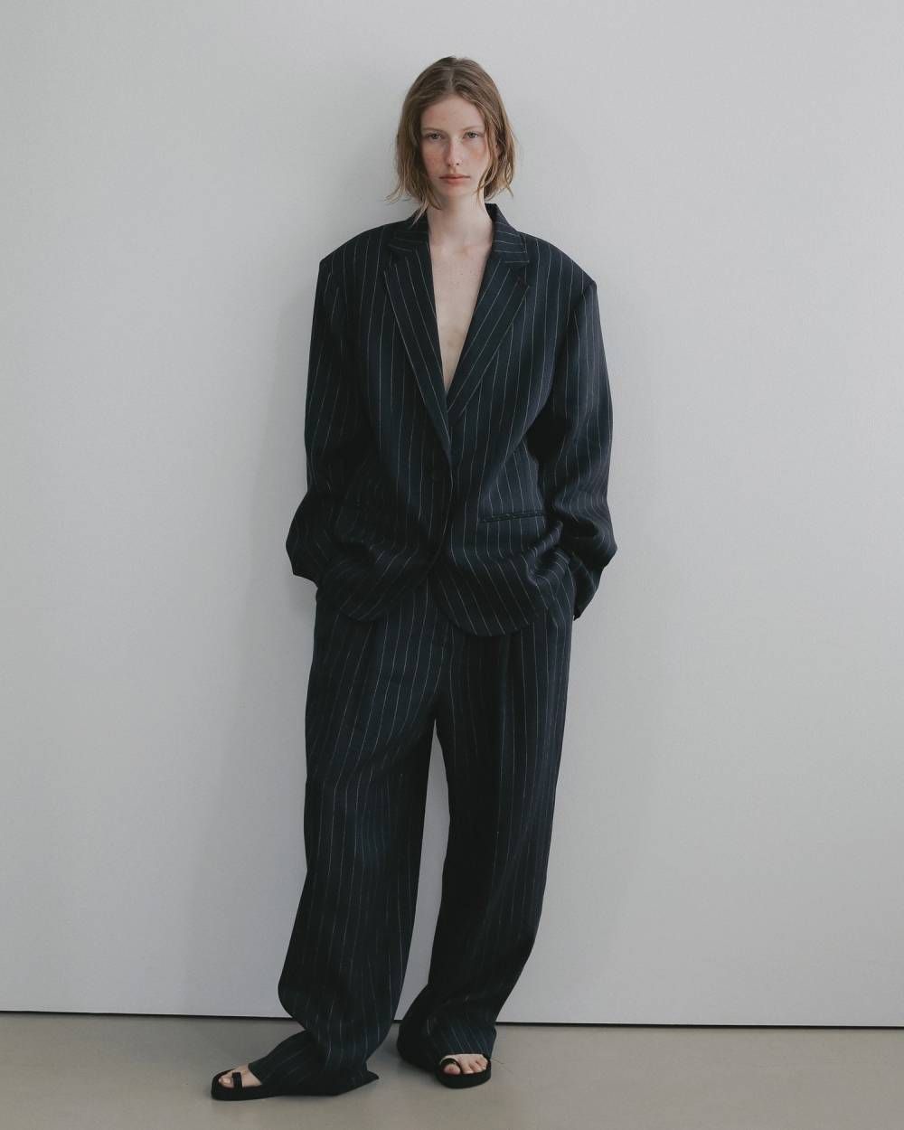 オーバーリネンジャケット (ネイビー) Over Linen Jacket (Navy) /  26SS