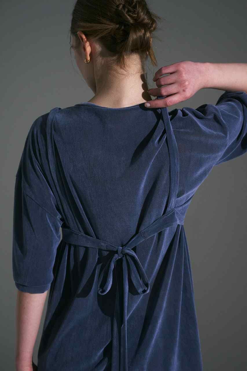 フロッキーチュールベアドレス (ブルーグレー) Flocked Tulle Dress (Blue Gray) /  26AW