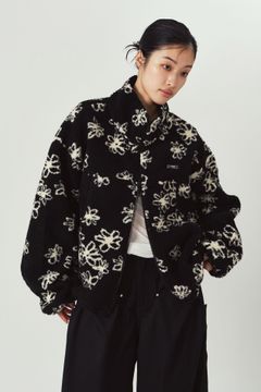フラワー ボアフリース (ブラック) flower boa fleece(unisex) (Black) / 26AW