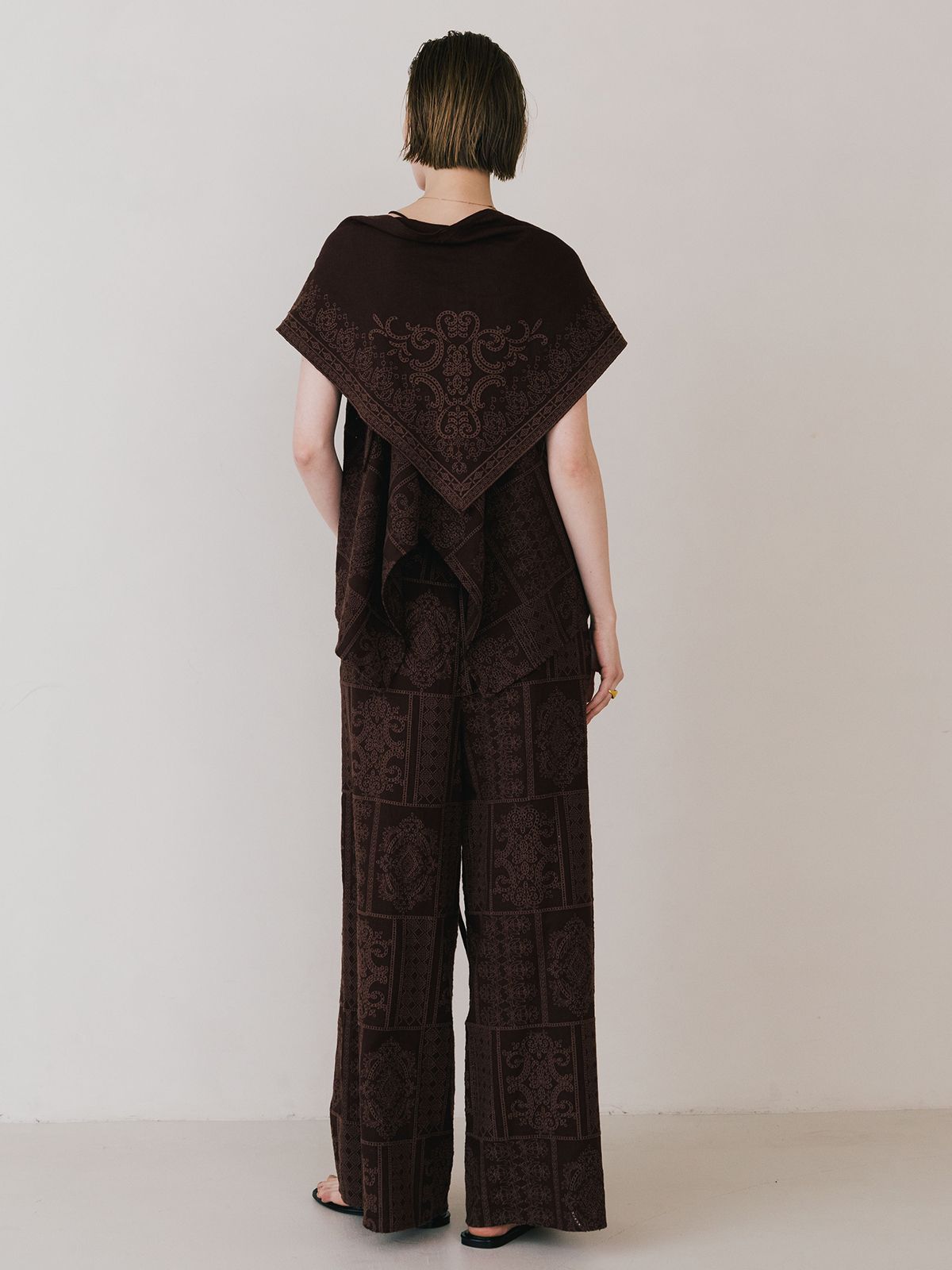 【25SS】CUTWORK LACE PANTS / カットワーク レースパンツ (ブラウン)
