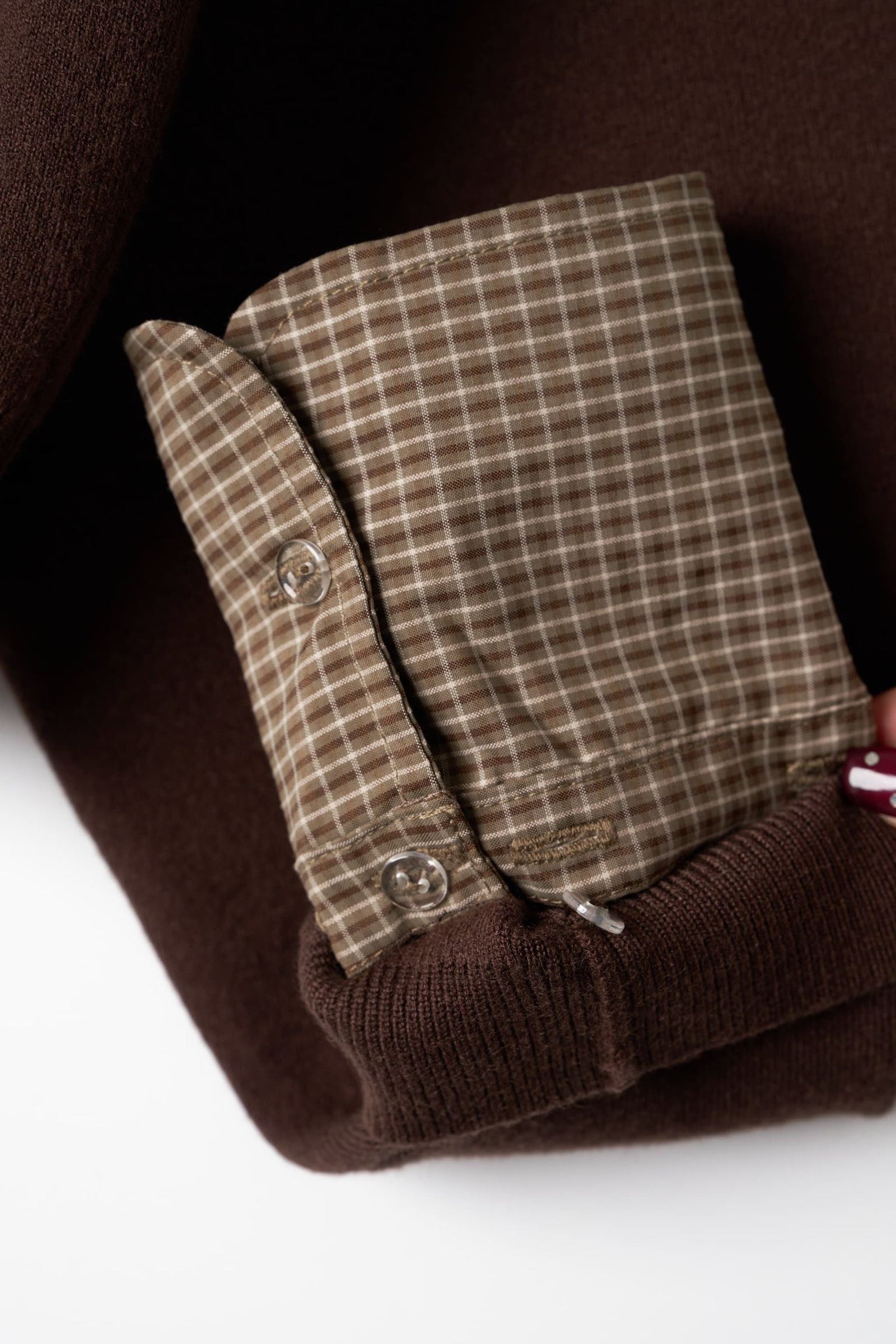 【LADIESサイズ】2ウェイ ノームコア ニット (ブラウン) 2way cuffs normcore knit (Brown) / 26AW