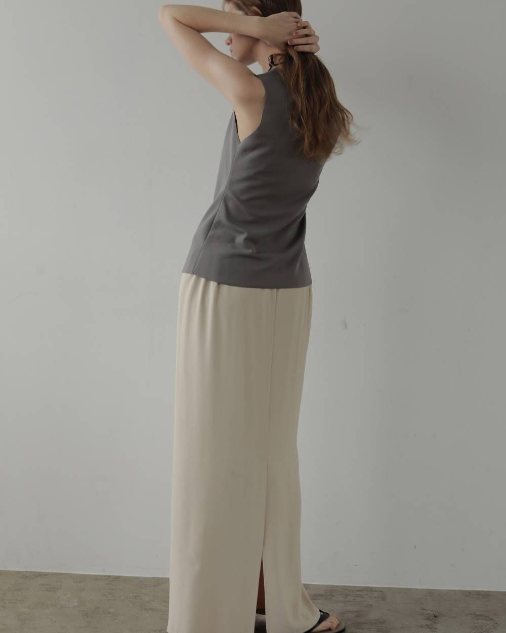 ジョーゼットタンクトップ (グレージュ) Sleeveless Georgette Tanktop (Graige) / 27SS