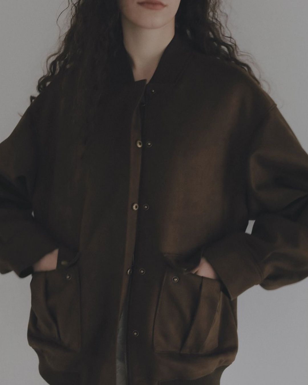 【先行予約】【26TH-04】フェイクスエードブルゾン (ブラウン) Fake Suede Blouson (Brown) /  エコファー  /  フェイクファー 【受注期間6/14 23:59まで】