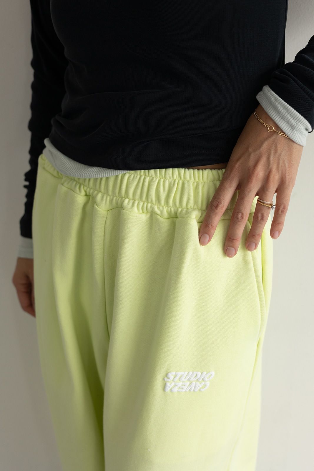 STUDIO CAVEZA Print Sweat Pants (Lemon) / スタジオカベサ プリントスウェットパンツ (レモン) / 26SS