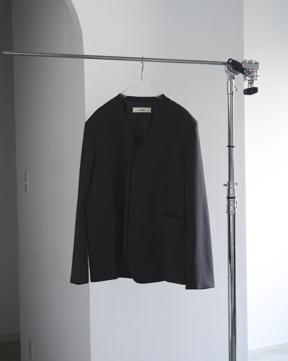 Collarless Over Jacket / カラーレスオーバージャケット (チャコールグレー)