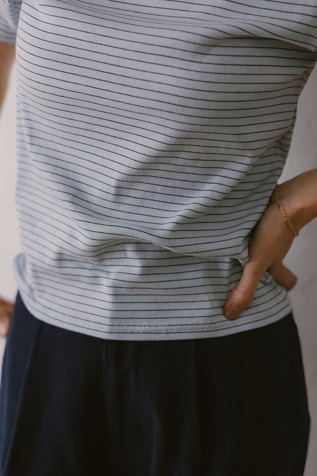コンフォートスリムボーダーTシャツ (ライトブルー) Slim Border T-shirt (Light blue) /  26SS