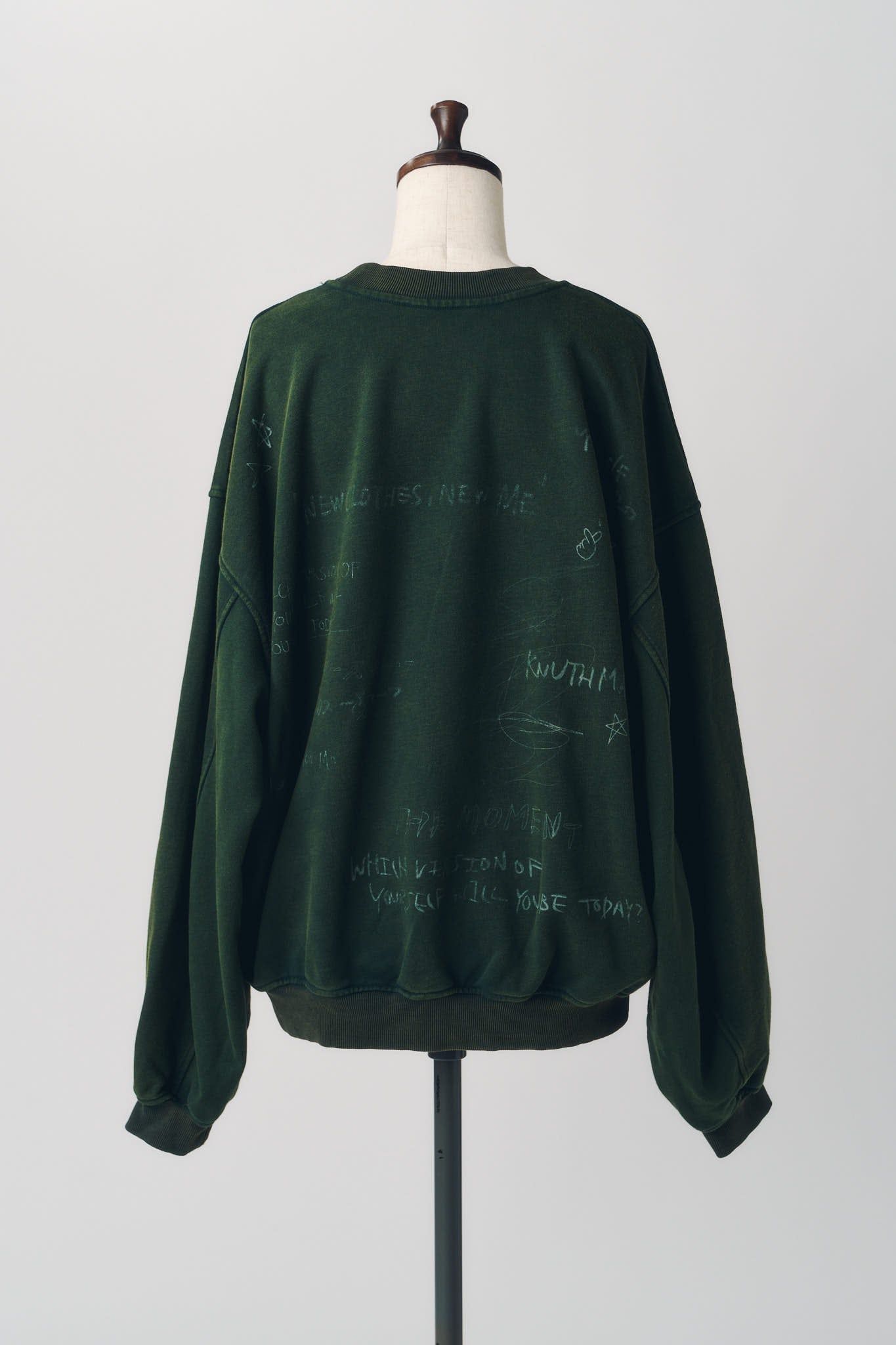 メッセージ スウェット (グリーン) message sweatshirt(unisex) (Green) / 26AW