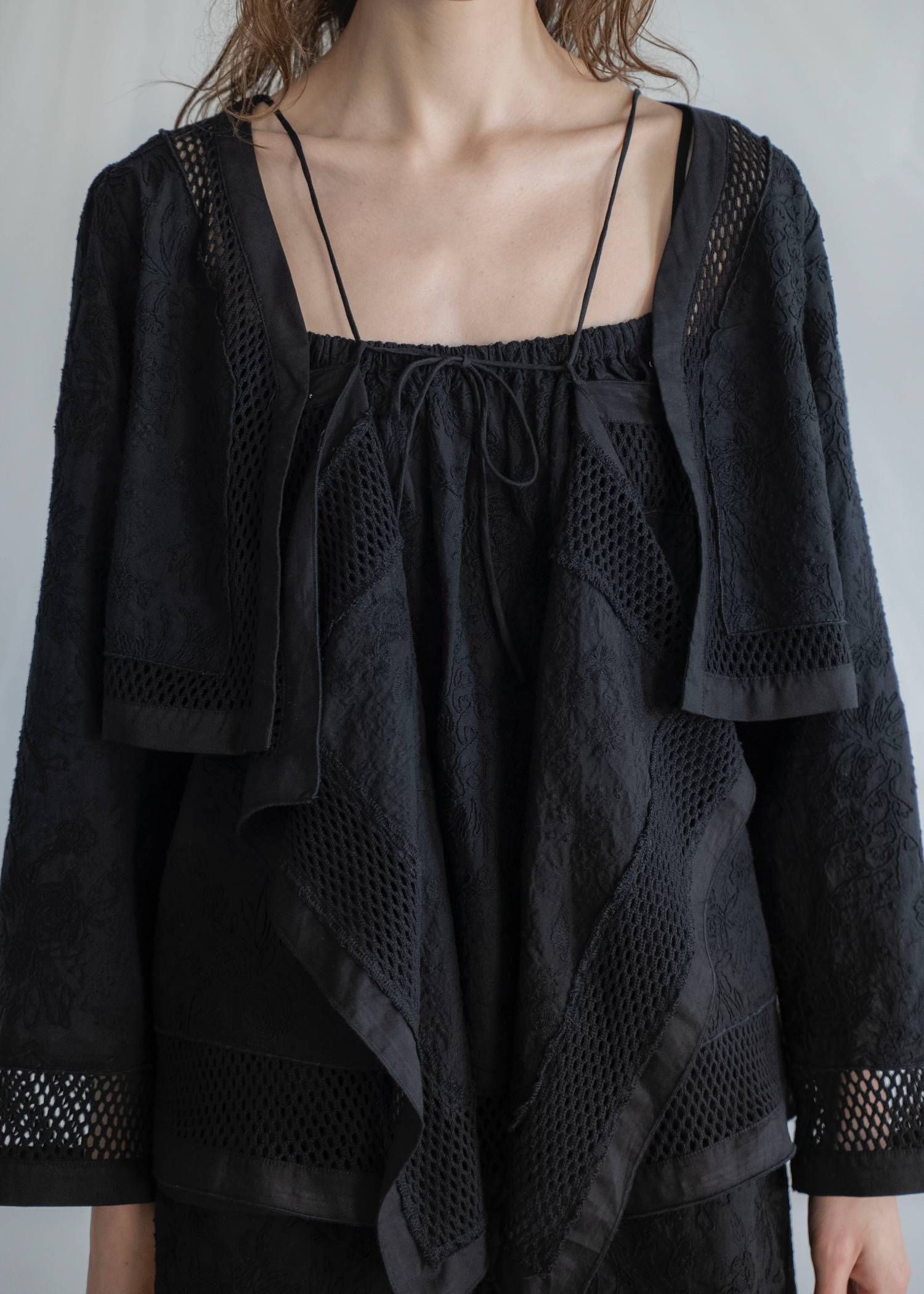 レースボレロ  (ブラック) trimming lace cropped bolero BL (Black) /  26SS