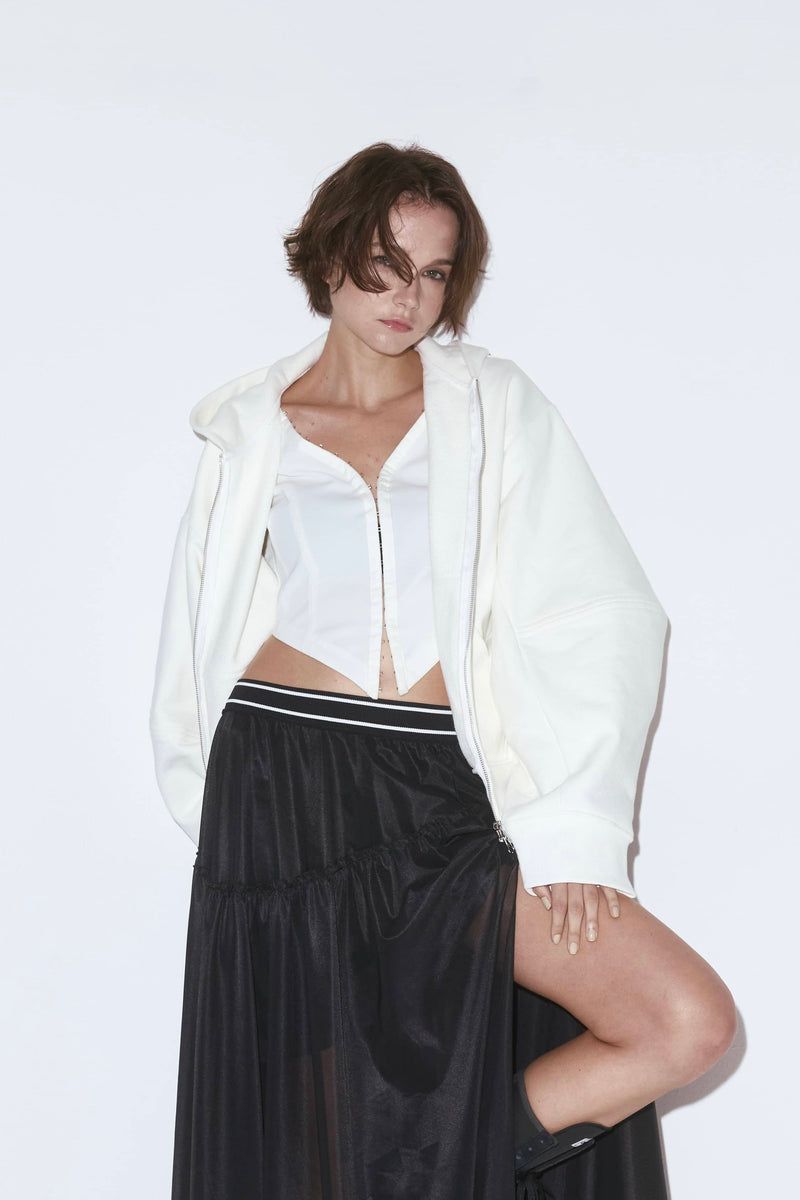 エッジフォーム ジップフーディ (ホワイト) Edge forme ZIP hoodie (White)