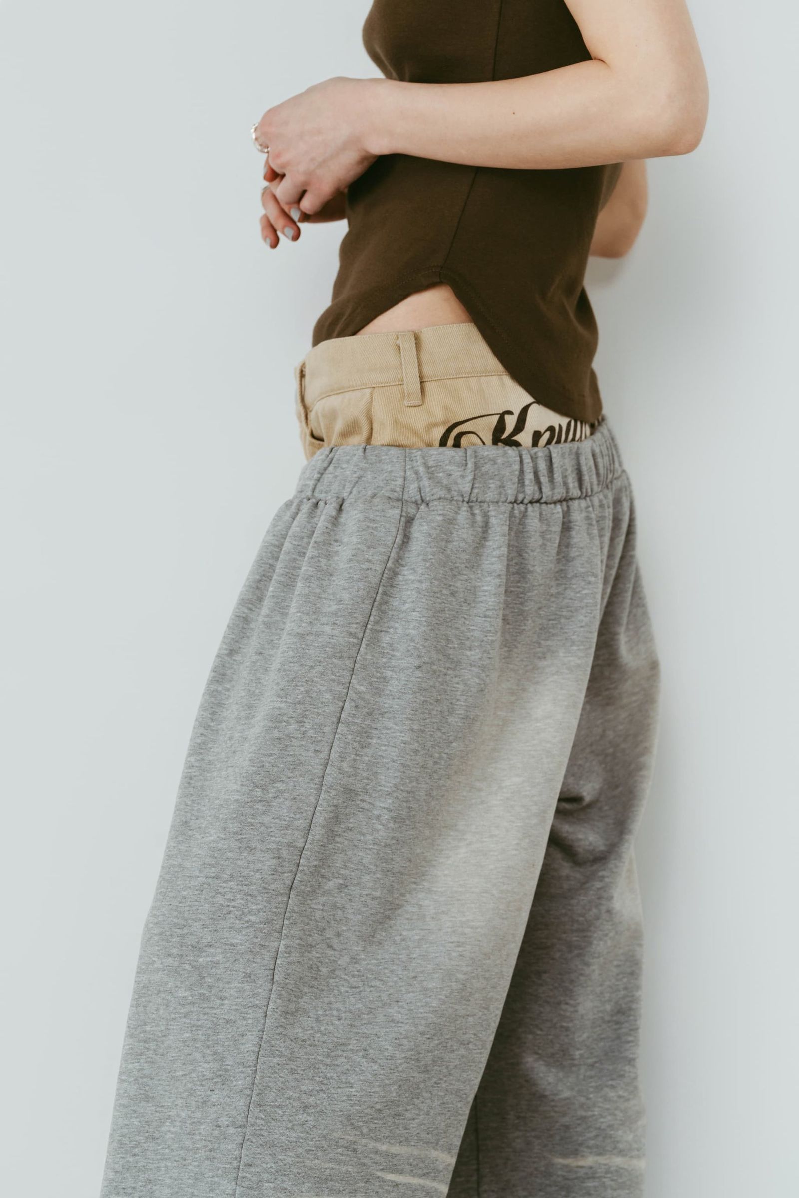 ダブルレイヤースウェットパンツ (グレー) double-layer sweatpants (Gray) /  26SS
