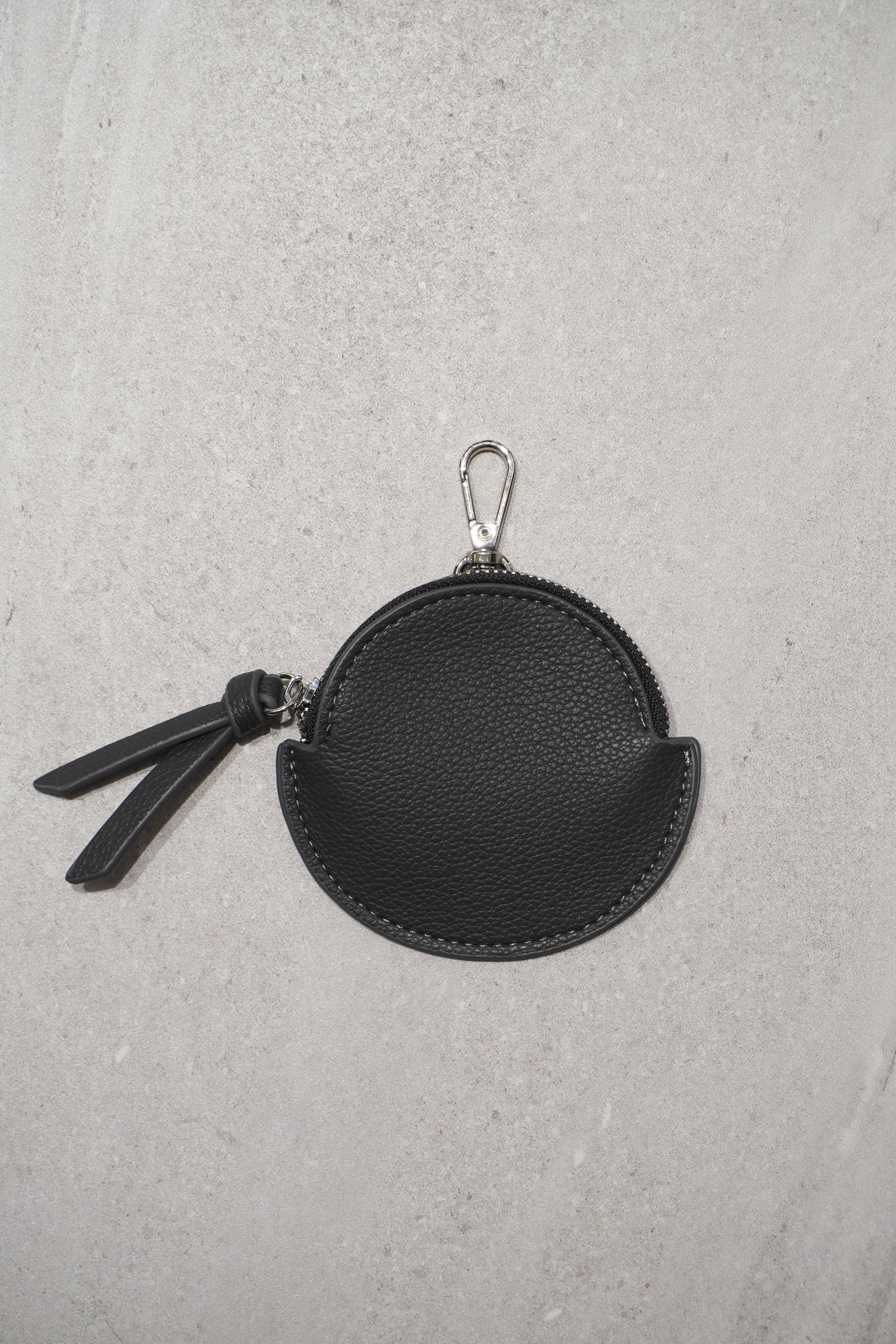 RECYCLING LEATHER MULTI MOBILE POUCH / リサイクルレザーマルチモバイルポーチ (チャコール) スマホショルダー/コインケース・カードホルダー付き / 取り外し可能