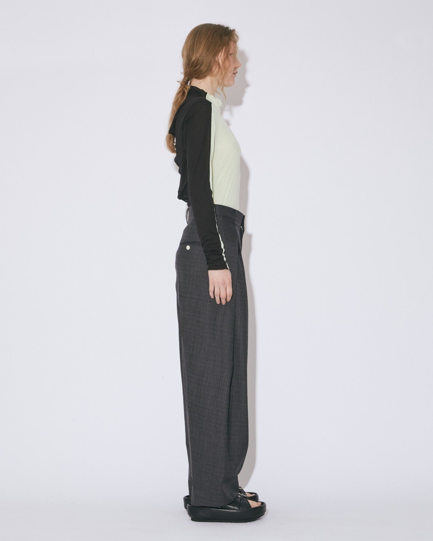 organic cotton frais twoway neck cardigan / オーガニックコットン フレーズ2ウェイネック カーディガン (ブラック)