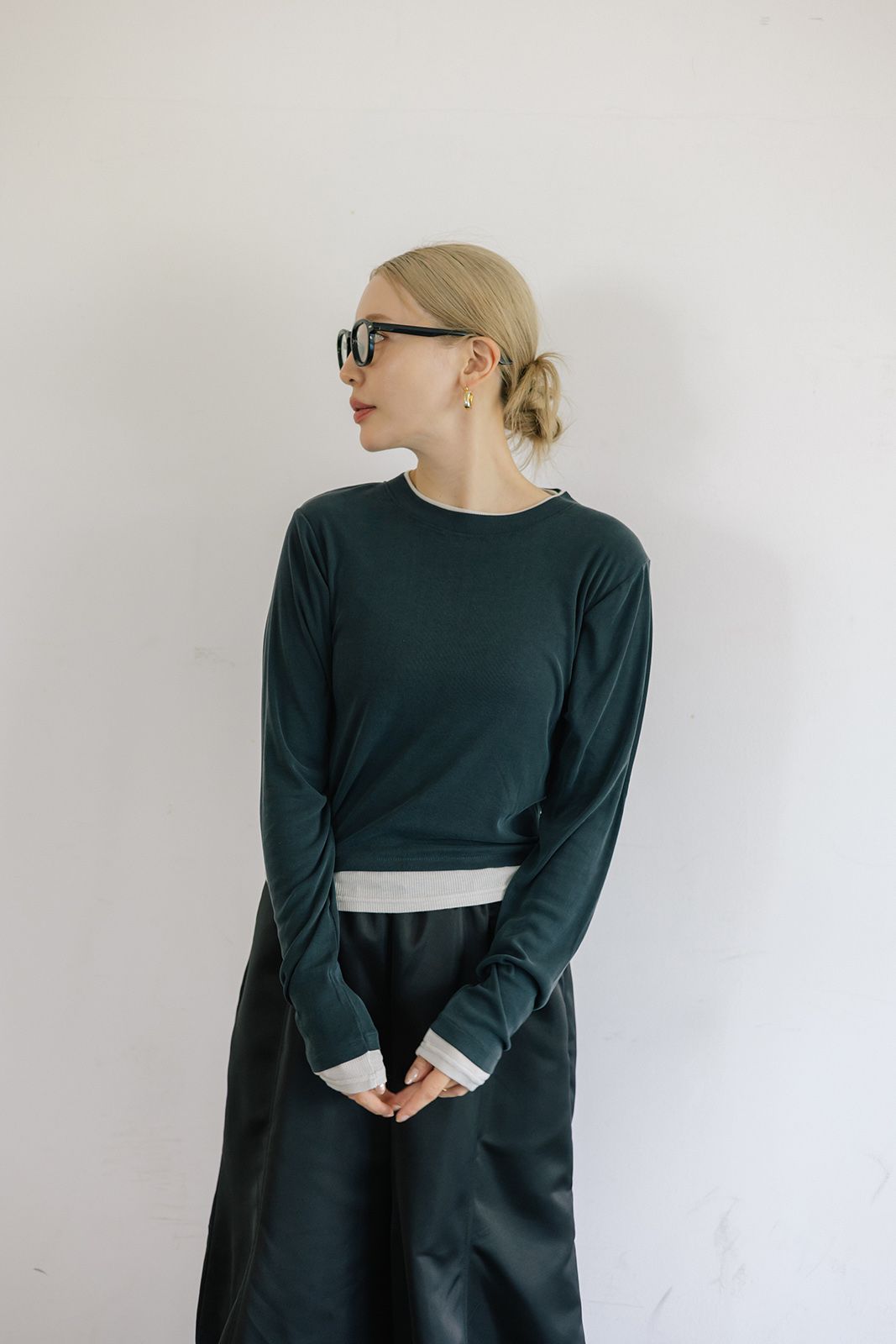 レイヤードライクロンT (ダークグレー) Layered Long Sleeve T-shirt (Dark gray) / 26AW