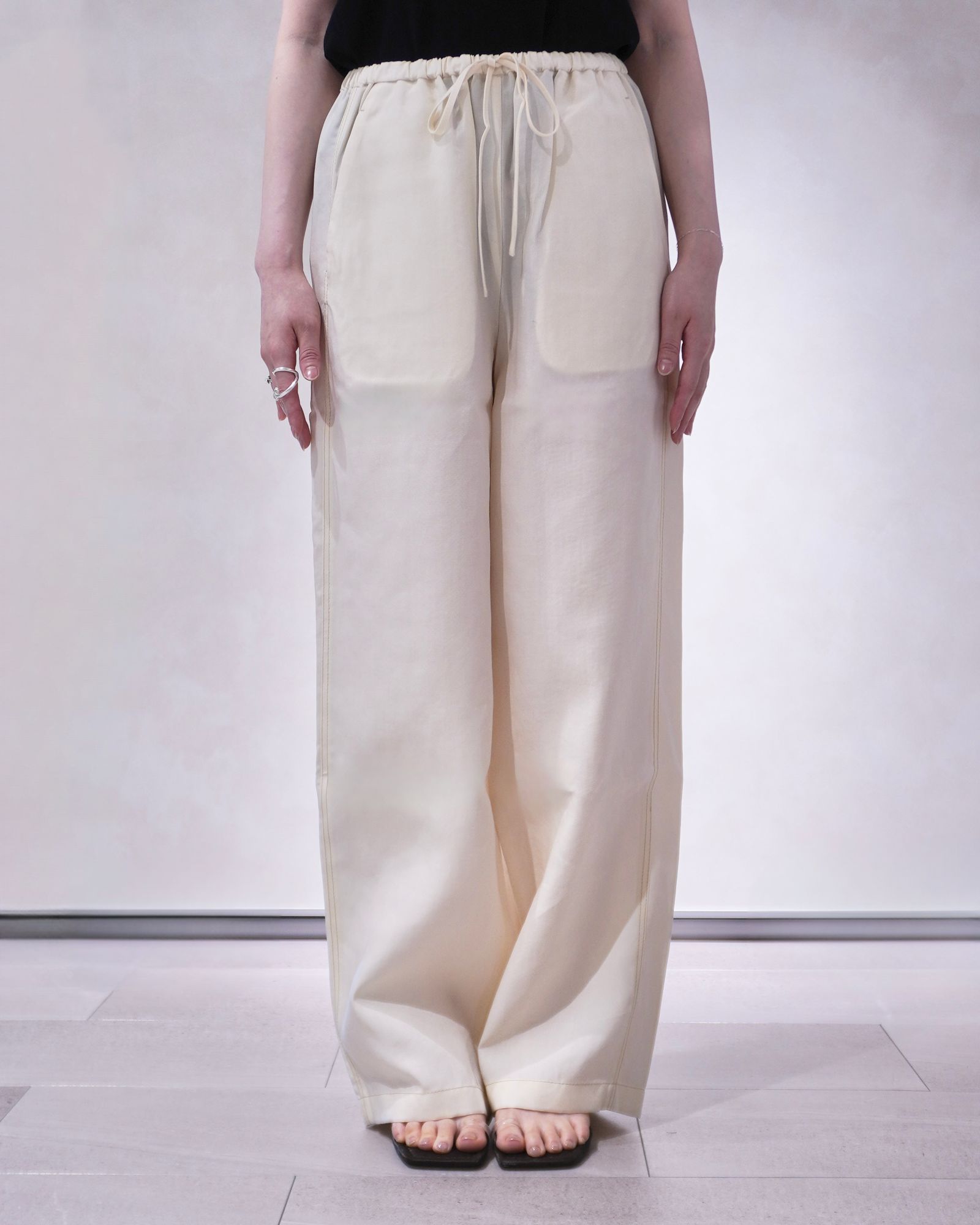 テンセルステッチパンツ (アイボリー) TENCEL STITCH PANTS