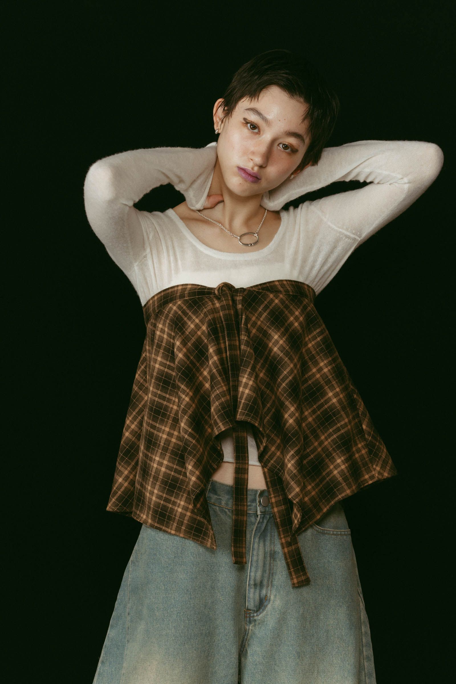 shirt wrap denim pants / シャツ巻き デニム (ブルー) / 25AW