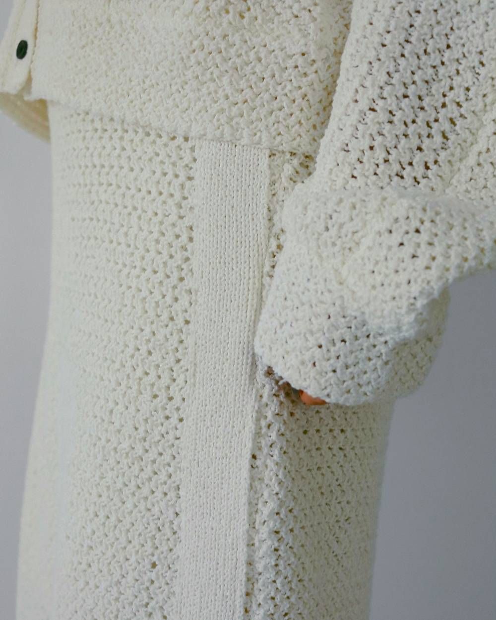 クロシェニットカーディガン (アイボリー) Crochet Knit Cardigan (Ivory) / 26SS