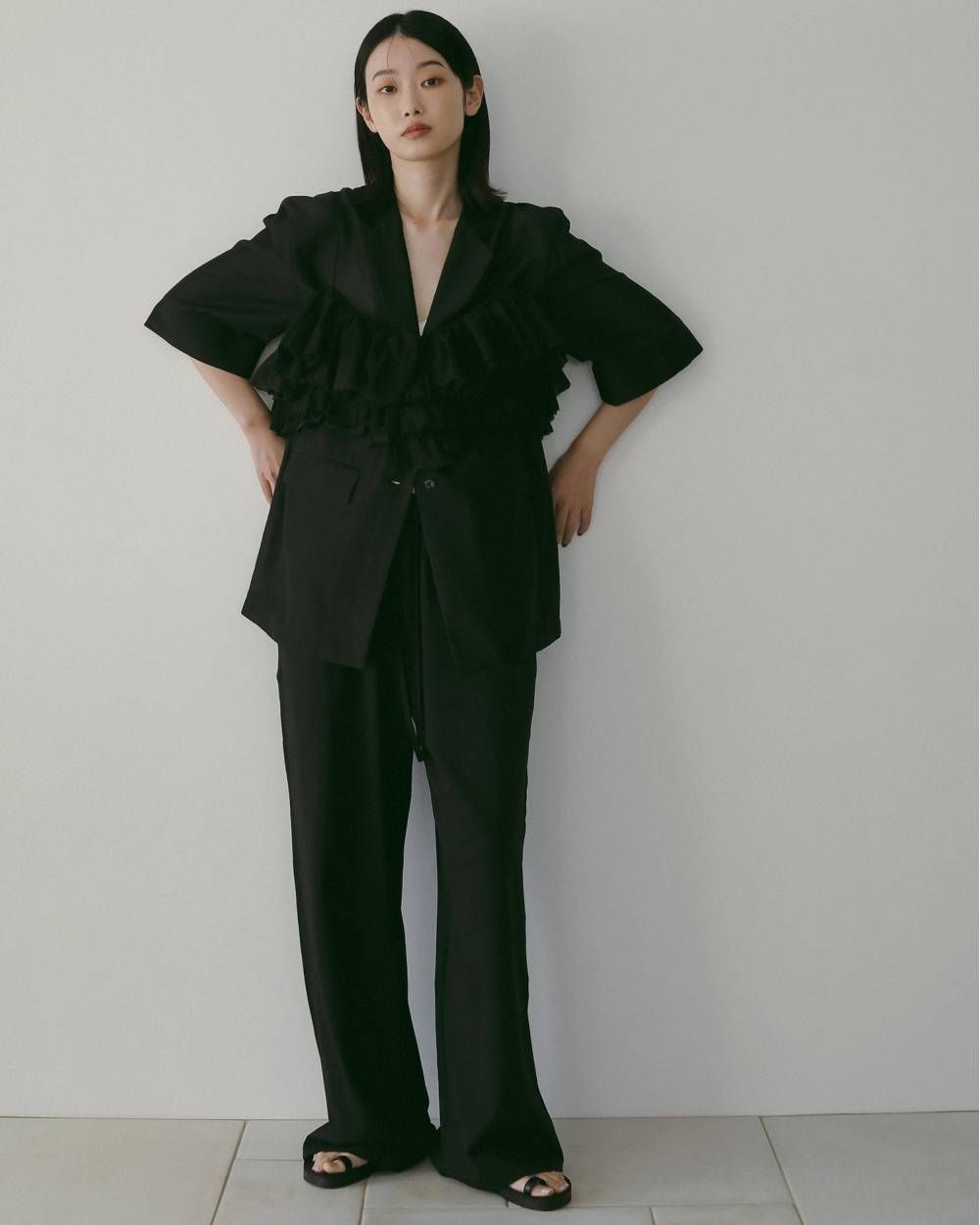 カットラフパンツ (ブラック) Cut Rough Pants (Black) / 26SS