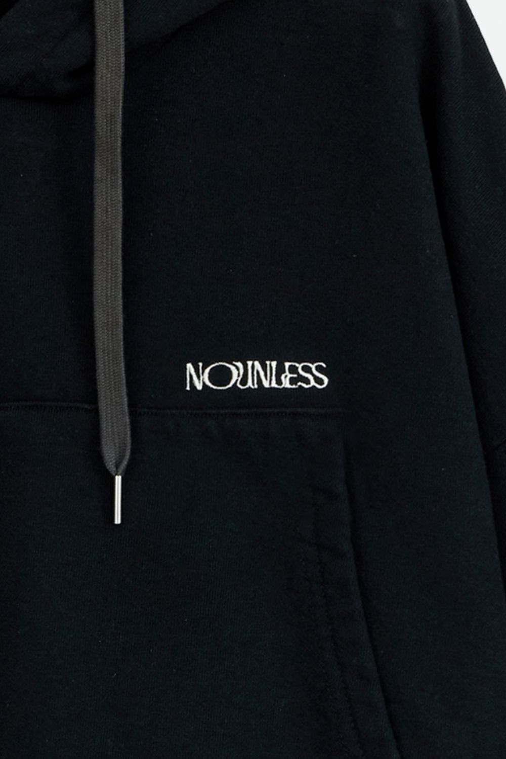 【残り1点】NOUNLESS SHORT HOODIE TOPS (NOIR) / ショートフーディトップス ノワール