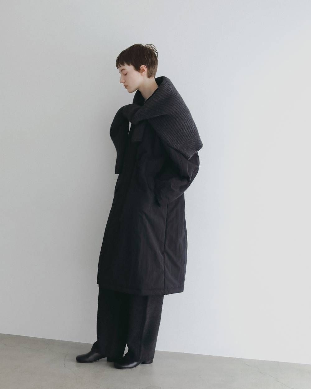 ハーフジップリブニット (チャコールグレー) Halfzip Rib Knit (Charcoal gray) / 26AW 【6月29日まで期間限定予約】