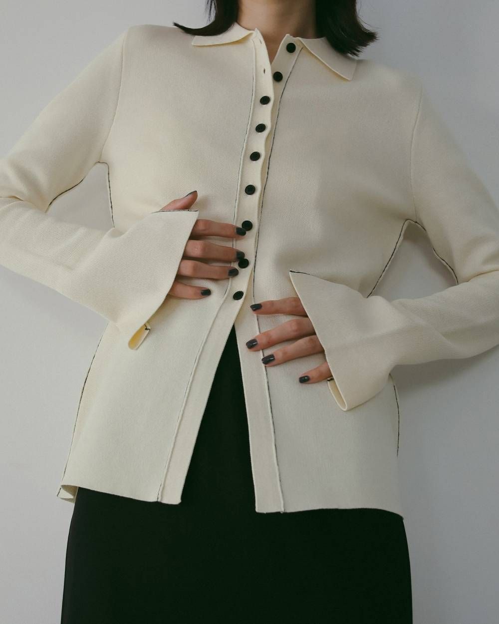 Linking Knit Shirts / リンキングニットシャツ (Ivory) / 26SS